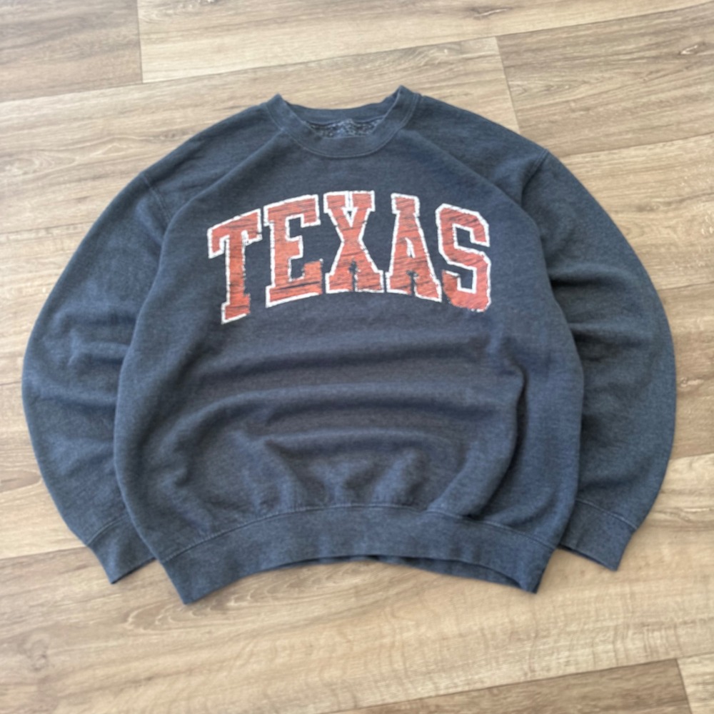 Gameday Couture x Social House Texas Sweatshirt Charcoal Grey Medium Distressed - Picture 2 of 7